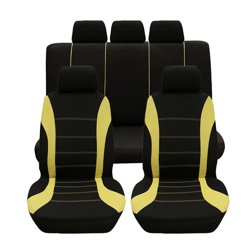 Yellow black None 9 шт./компл. чехол для сиденья автомобиля удобный пылезащитный чехол для сиденья Универсальный Полный чехол для сиденья - Название цвета: Yellow black