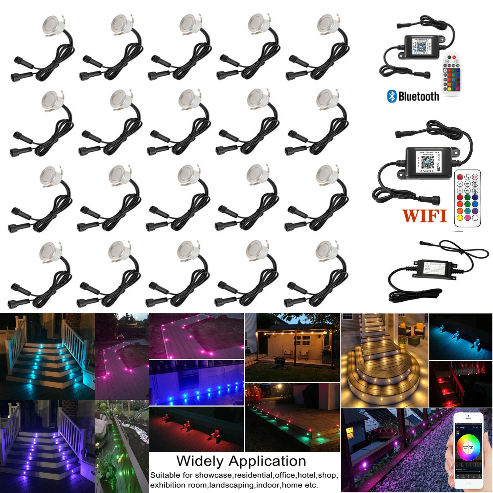 Умный Wi-Fi телефон 20X управление через приложение RGB/RGBW 31 мм 12 В ip67 кухня ступенька