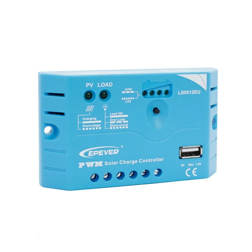 EPsolar PWM контроллер LS0512EU 5A 12V EPEVER Landstar Солнечный заряда встроенный 5V 1.2A USB выход