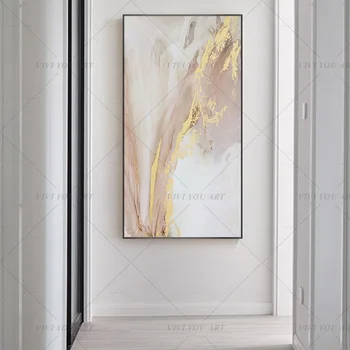 

100% Handmade Fall Yellow Gray Abstract Painting Modern Art Picture For Living Room Modern Cuadros Canvas Art High Quality