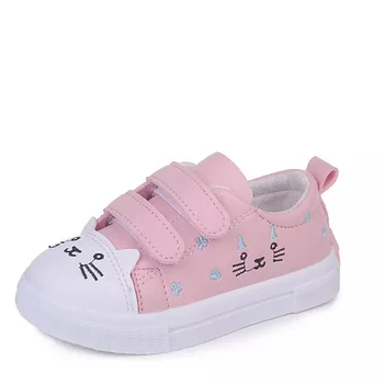 

Fashion Girls Casual Shoes White Skate Sneakers For Toddlers Kids Children's Anti-slid Sports Shoes Cute Cartoon Cat
