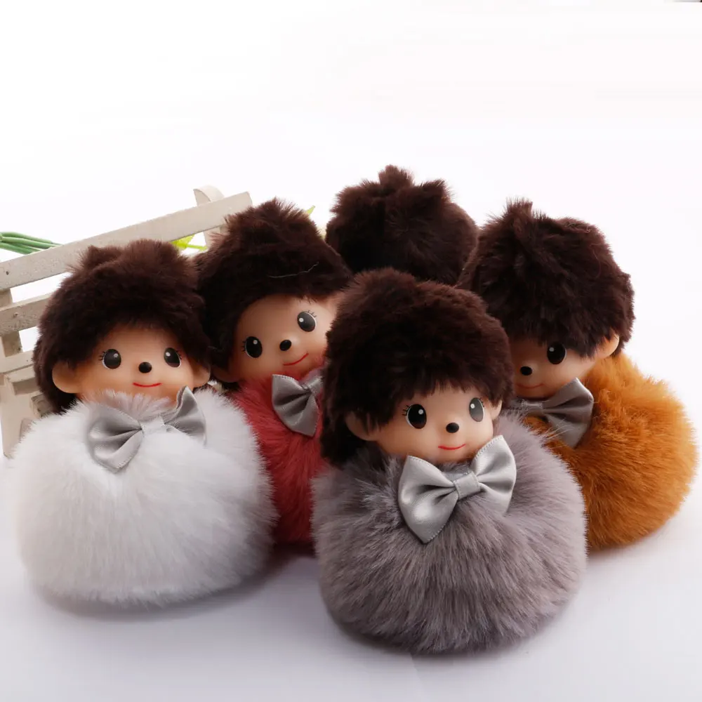 

Cute Lovely Doll Ball Keychain Fluffy Bunny Gift Women Child Keyring Anime Fur Pompoms Key Chains Fluffy Bunny Keychain