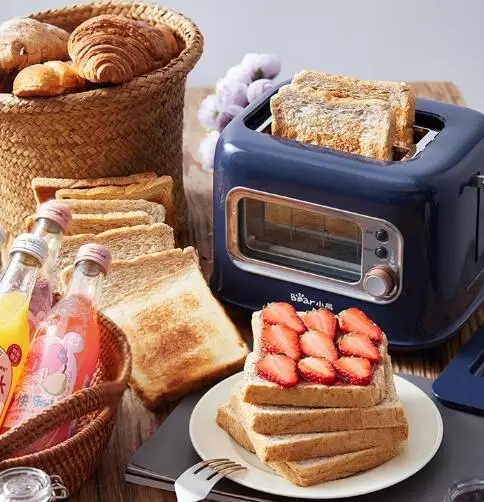 Small full-automatic multi-functional double-sided toast heating machine can be used as a breakfast toaster J06