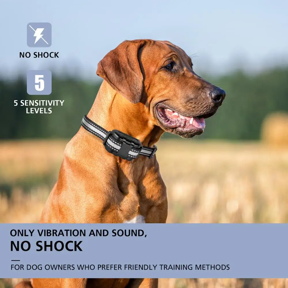 Goede Anti Bark Halsband Elektrische Schok Trillingen Geluid Met Led Voor Kleine Tot Grote Hond Geen Barking Training Kraag Hond levert