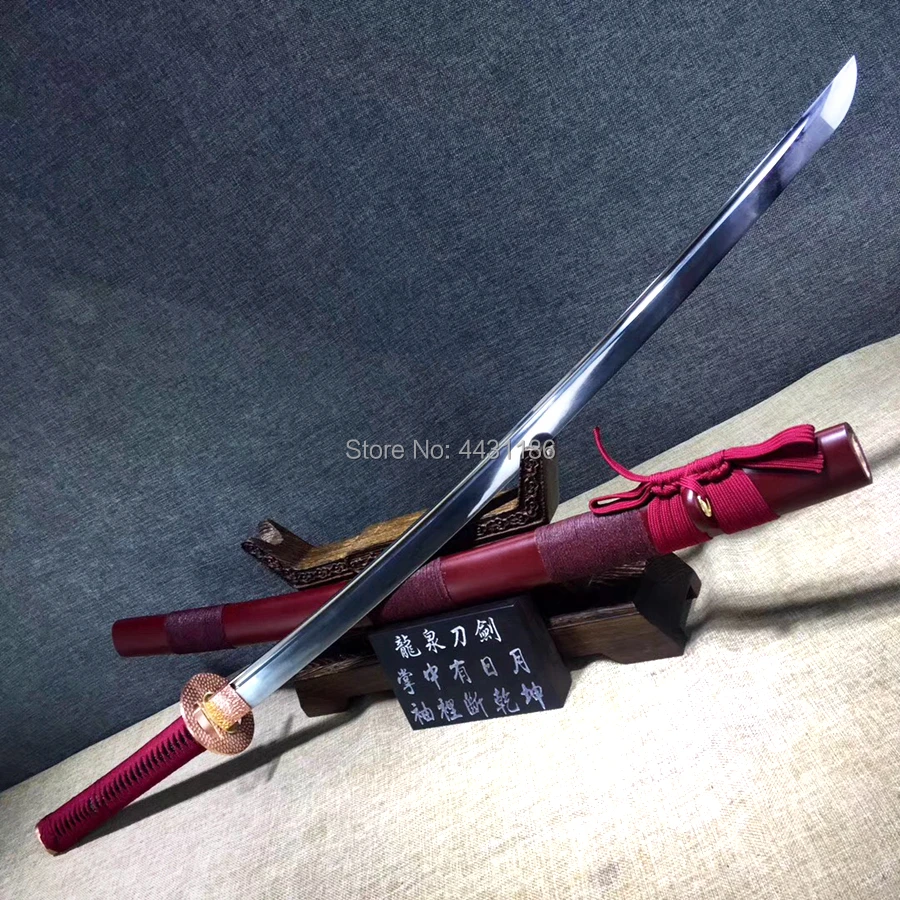 Handmade Japnaese Samurai Sword Katana Full Tang Spring Steel Blade Sharp Asia Fighting Knife Saber