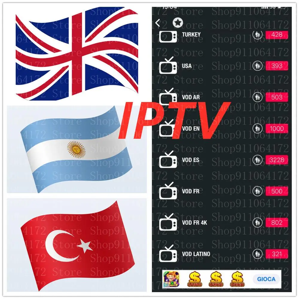

Tv for android box IPTV m3u Italy UK Germany turkey