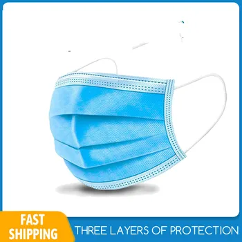 

100pcs 50pcs Disposable Mask Anti Air Pollution Dust Disposable Face Mask 3 Layers Adult Face Masks Safety Protective Mouth Mask