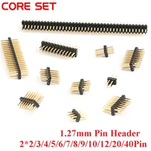 50 шт. 1,27 мм контактный разъем 1,27 двухрядный Мужской 2~ 40P Разъемный печатной платы разъем полосы Pinheader 2*3/4/5/6/7/8/10/12/15/ 20/40p