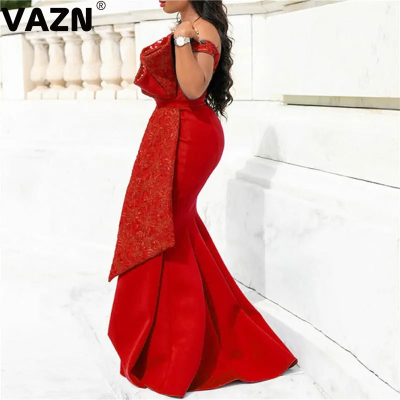 VAZN High-end высокое качество молодой леди из Примечание сексуальное Клубное платье Модная однотонная Для женщин тонкий Высокая Талия русалки длинное платье