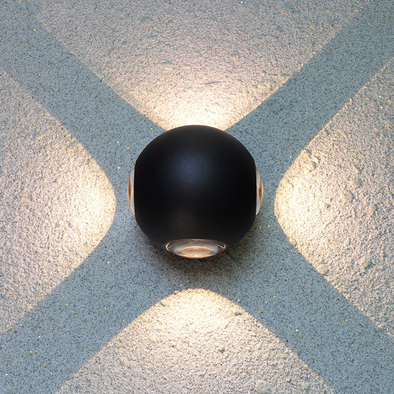 Wall Lamp LED Outdoor Waterproof Wall Lamp Aluminum Spotlights Cross Double Headed Spherical Modern Stairs Hallway Hotel Wall La