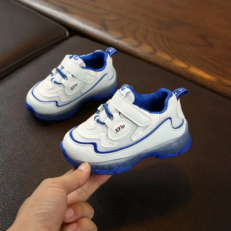 Детская обувь; дышащие противоскользящие светодиодный кроссовки для малышей; мягкий светодиодный; обувь для ходунков; спортивная обувь для бега; мигающий светильник; кроссовки