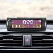 AN01 AN02 TPMS Look Solar Car zegar cyfrowy z datą czasu LCD wyświetlacz temperatury w samochodzie akcesoria do wnętrz samochodowych Dropshipping