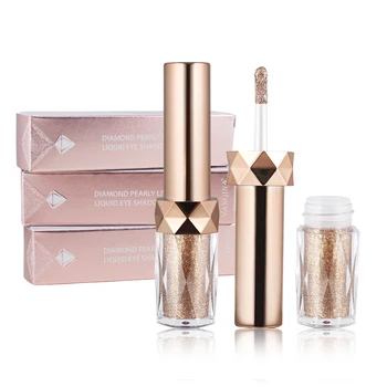 

YANQINA ew Liquid Waterproof Diamond Glitter Eyeshadow Makeup Cosmetics White Copper Colors Shimmer Eye Shadows Beauty