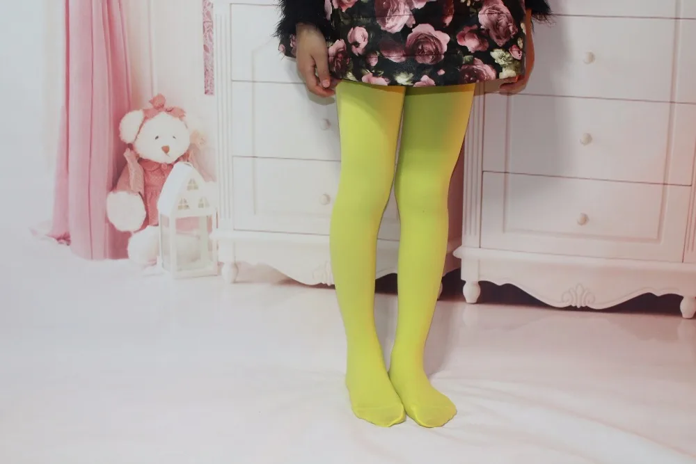 Yellow Girl Tights Колготки для девочек; Весенние новые белые детские Колготки с рисунком; летние бархатные колготки для девочек; модные летние тонкие колготки - Цвет: Yellow Girl Tights
