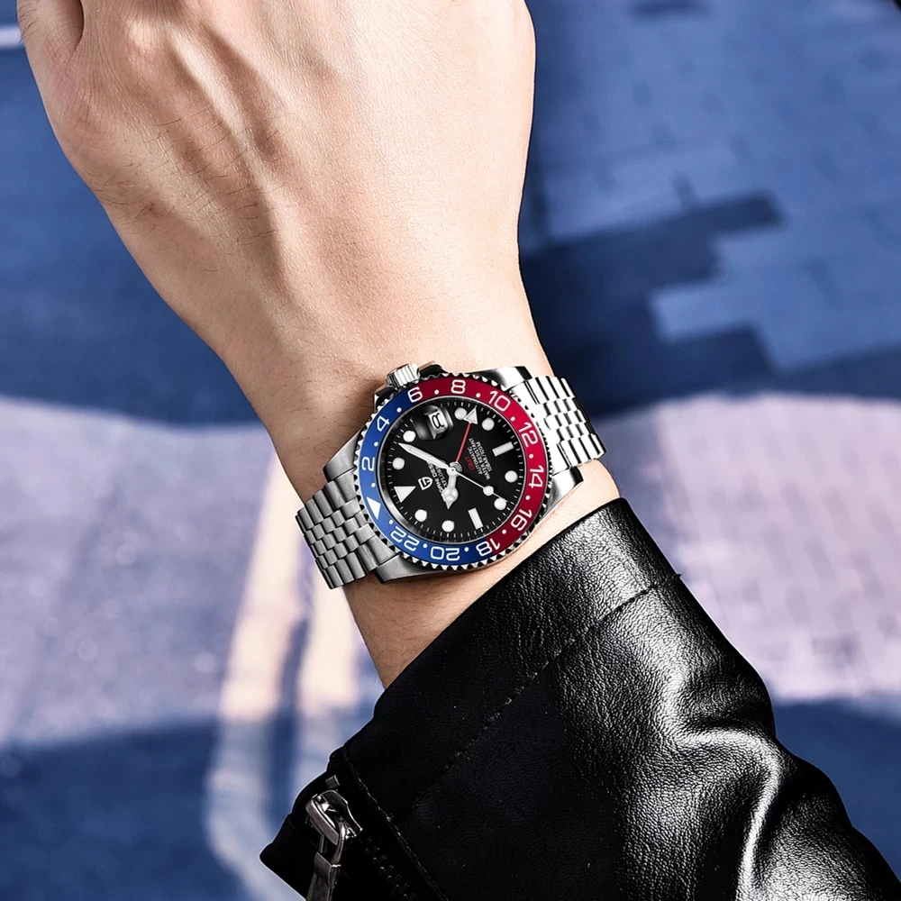 PAGANI DESIGN Top Brand Sapphire Glass Mechanical Watch reloj hombre Luxury Men  Automatic Wristwatch Stainless Steel GMT Watch