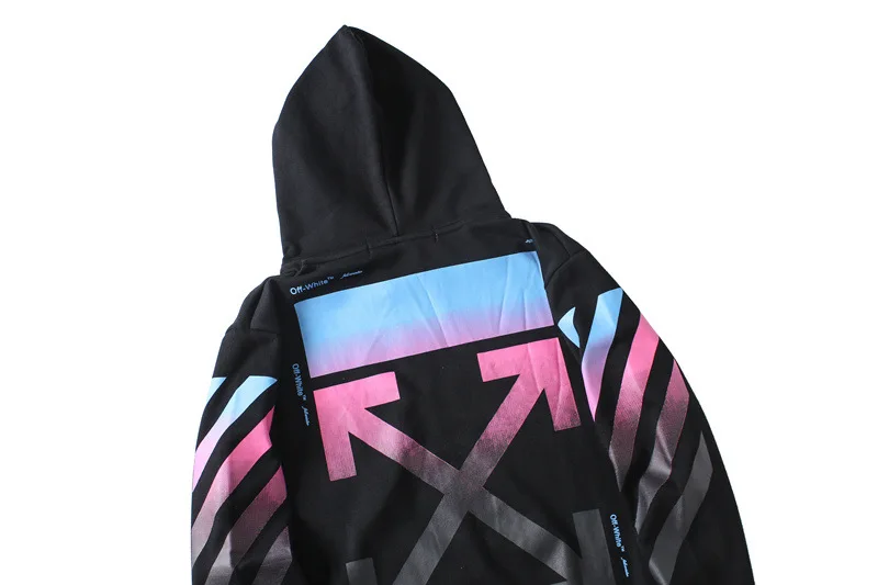 Популярный бренд off White Ow градиентный наконечник стрелы ослепительный синий худи для мужчин и женщин
