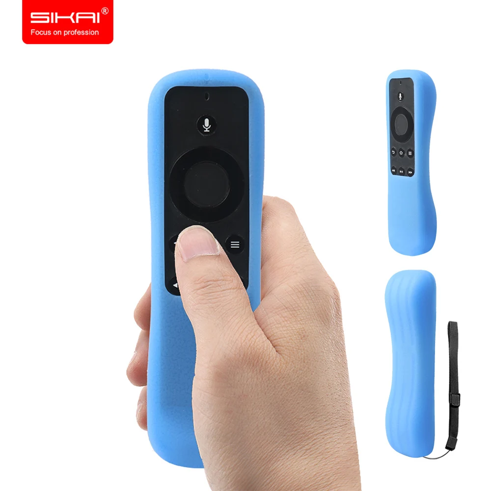 Blue SIKAI противоударный защитный силиконовый чехол для Amazon Fire tv Stick Fire tv Cube Alexa голосовой пульт эргономичный дизайн - Цвет: Blue
