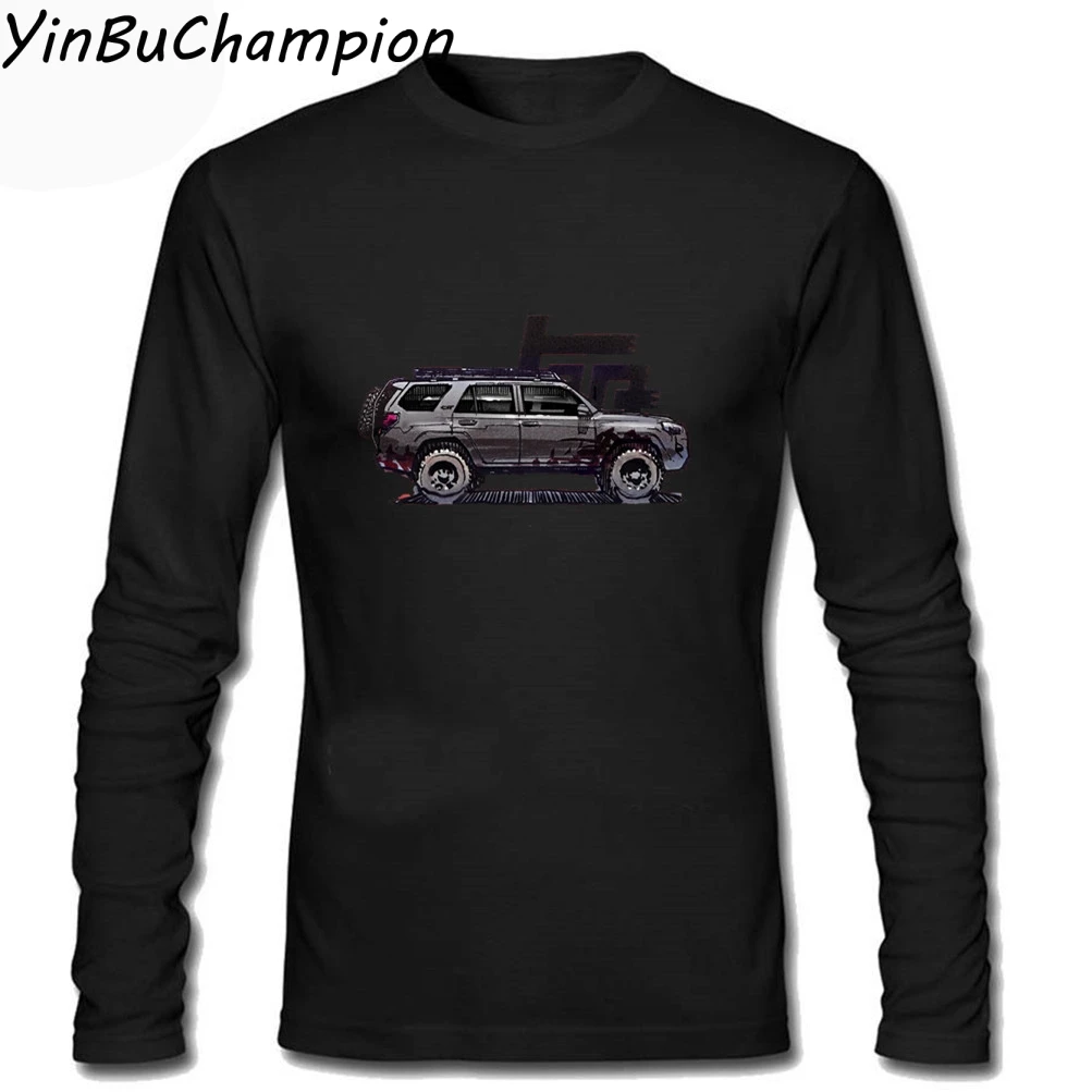 5th Gen 4Runner TRD mens long sleeve men Hip Hop top Tees Crew neck Camisetas Hombre Manga Corta men white T shirt XS-3XL - Цвет: Черный