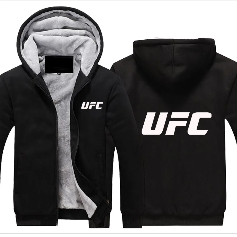 Для UFC, мужская куртка с буквенным принтом и логотипом, плотное пальто, мужские толстовки, теплое пальто, хлопковая куртка, флисовая толстовка с капюшоном, толстовки с длинным рукавом