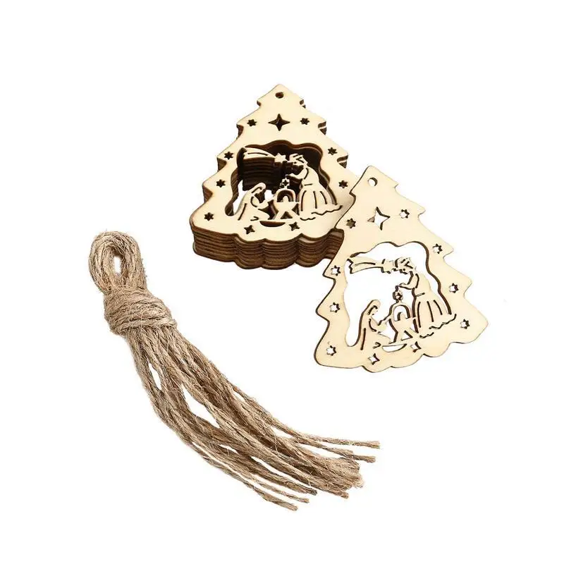 10 шт. деревянные украшения Рождественское украшение подвеска с подвесками из