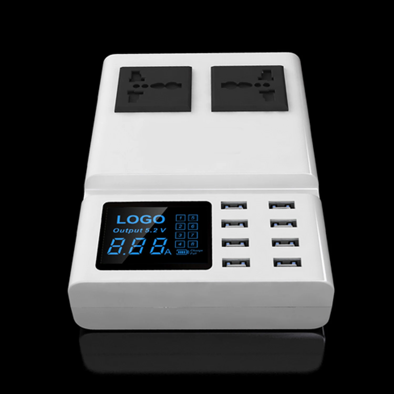 Besegad USB адаптер питания зарядное устройство зарядная станция Док-станция с 8 USB портом 2 AC Разъем для iPhone IPad смартфон планшет
