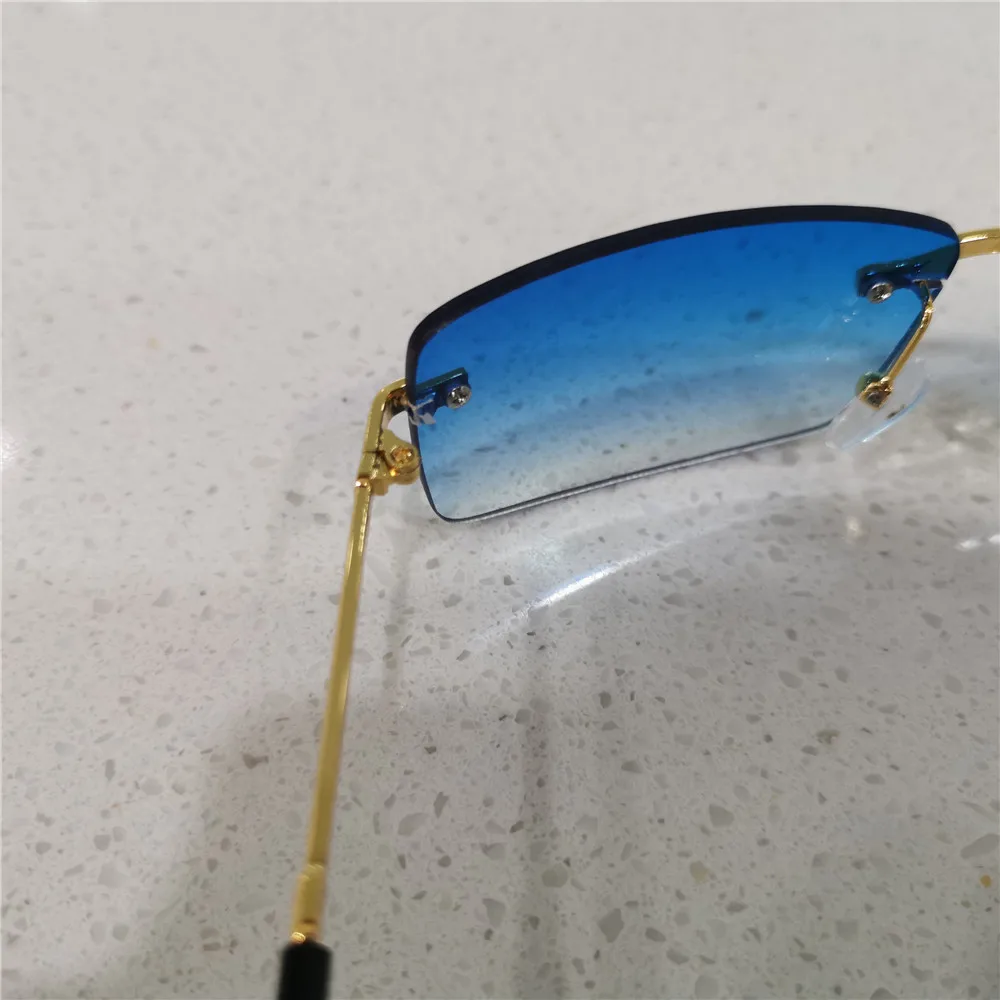 SOL DE ORO мужские и женские ретро бескаркасные солнцезащитные очки UV400 защита прямоугольные солнцезащитные очки маленькие солнцезащитные очки