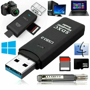 

Black Memory Card Reader Multi USB 3.0 High Speed Adapter Flash Micro SD SDXC#50