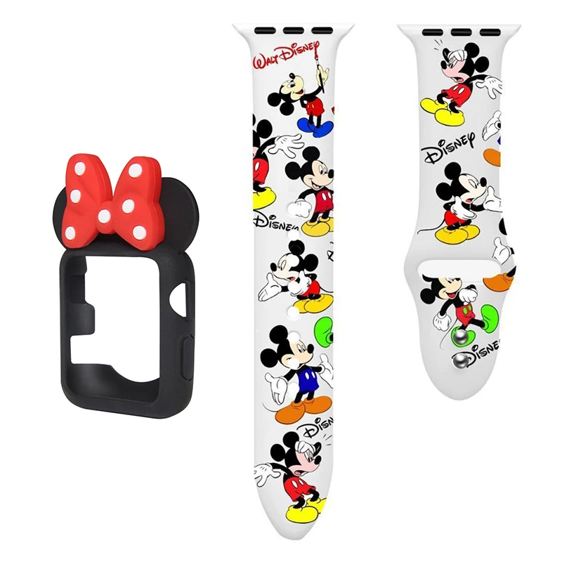 Ремешок для часов Disney с изображением Микки стежка защитным чехлом Apple Watch 4 5 6