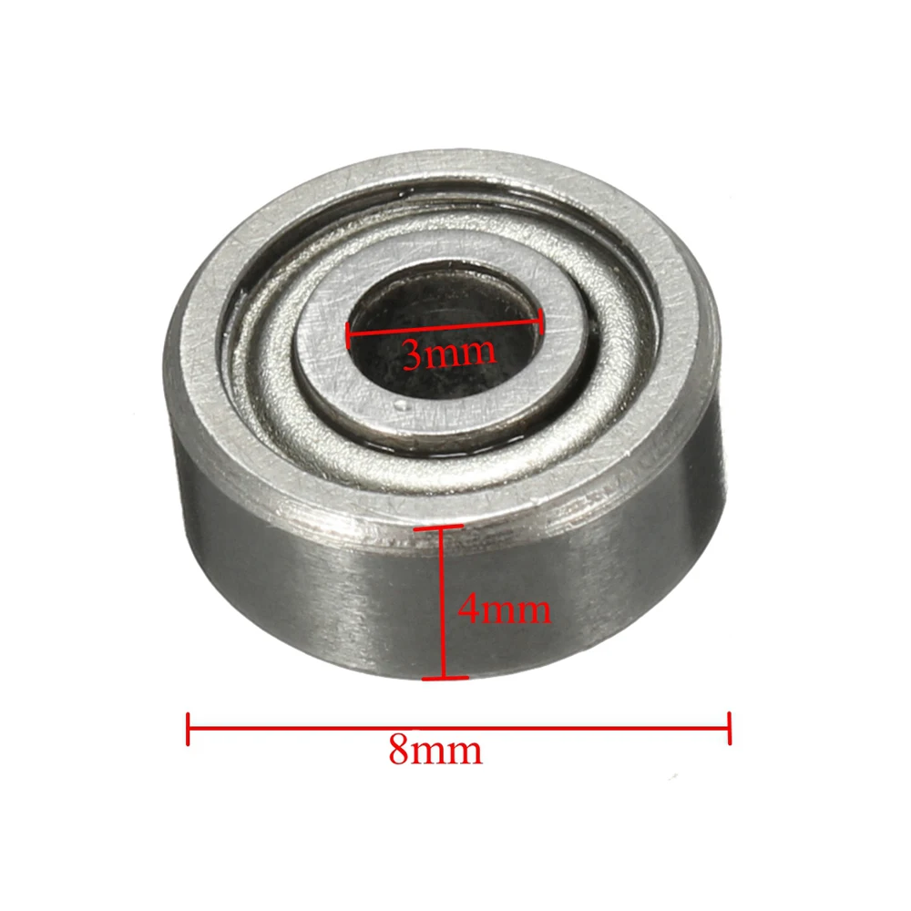 10PCS/Set 693ZZ Ball Bearings 3*8*4mm Double Shielded Metal Steel Miniature Bearing Kit 693Z 693ZZ Miniature Ball Bearings
