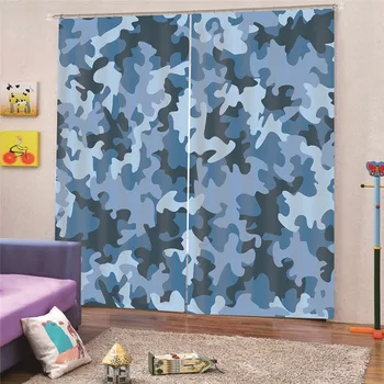

Camouflage 3D curtains Modern gradient color window cortinas tulle curtains for living room bedroom Hotel Decoration curtains