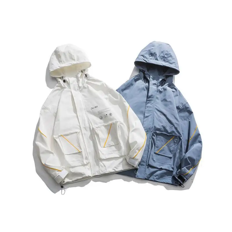 

Northern Boundary Men'S Wear 2020 Spring New Style Origional Open Wire Design Loose-Fit Function Jacket Men's Hooded Coat Fashio