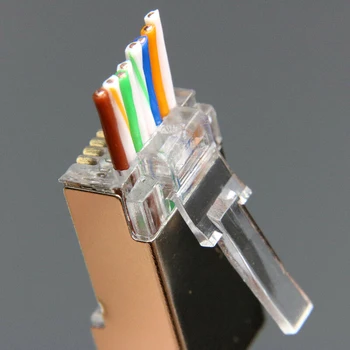 

Plugs Car Accessories EZ Rj45 Connector Cat6 Network Connector Shielded Modular Rj45 Plugs Between Network Card Switch