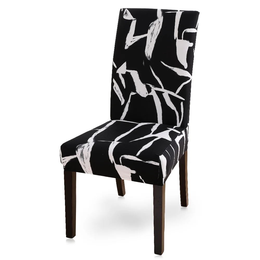 Zebra Printing Stretch Chair Cover Anti-dirty Removable Seat Chair Covers Painting Slipcovers Restaurant Banquet Home Decoration - Color: 2