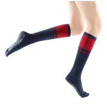 Женские Эластичные нескользящие носки с пятью пальцами, носки для йоги, носки для танцев с пятью пальцами, чулки для йоги, впитывающие пот, для занятий йогой, для дома, спринт