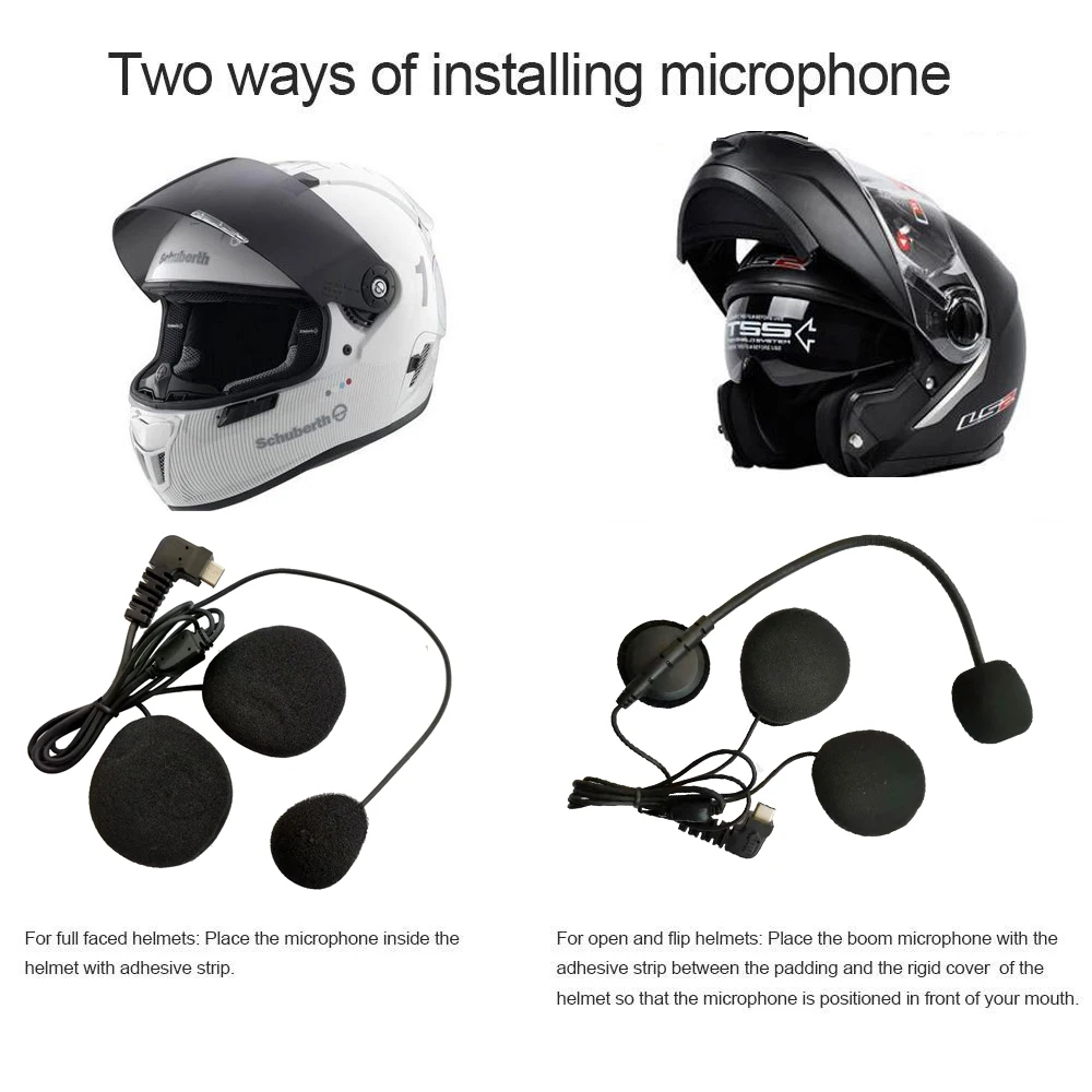 Ecouteurs GENERIQUE Wt03 Casque de Moto Casque D'Écoute Bluetooth  Systèmes de Communication Pour Moto Bt032