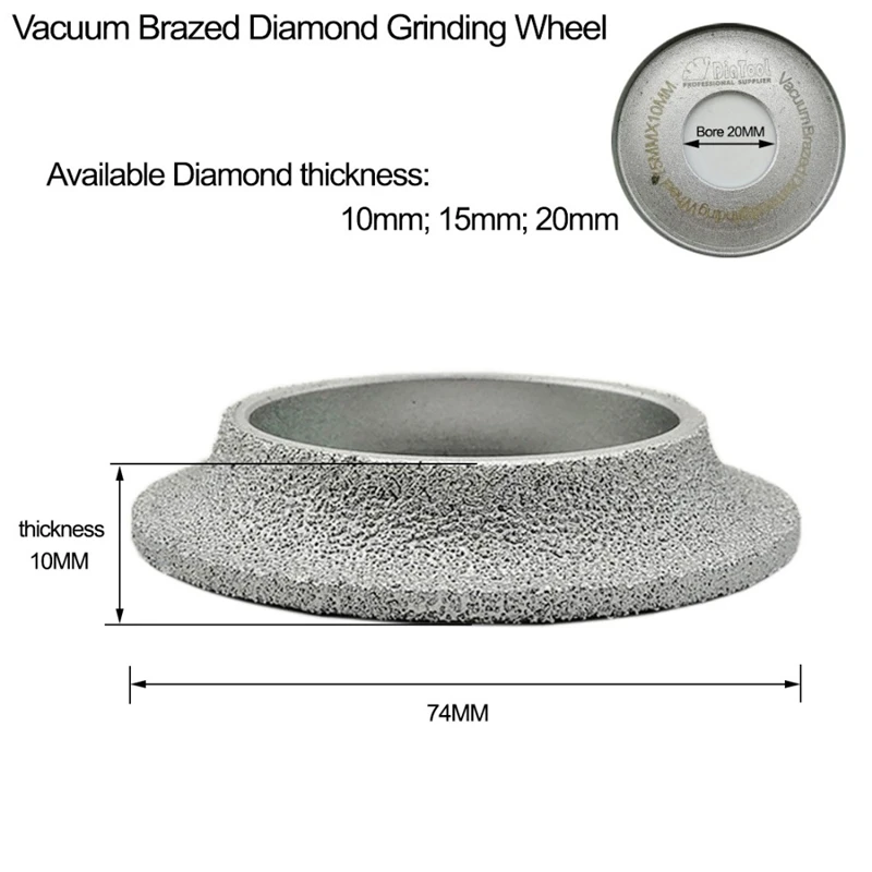 Паяный алмазный шлифовальный круг с диаметром 3 дюйма/75 мм, ручной шлифовальный диск, угловая шлифовальная машина, шлифовальный круг, пайка, колесо, кромка Con