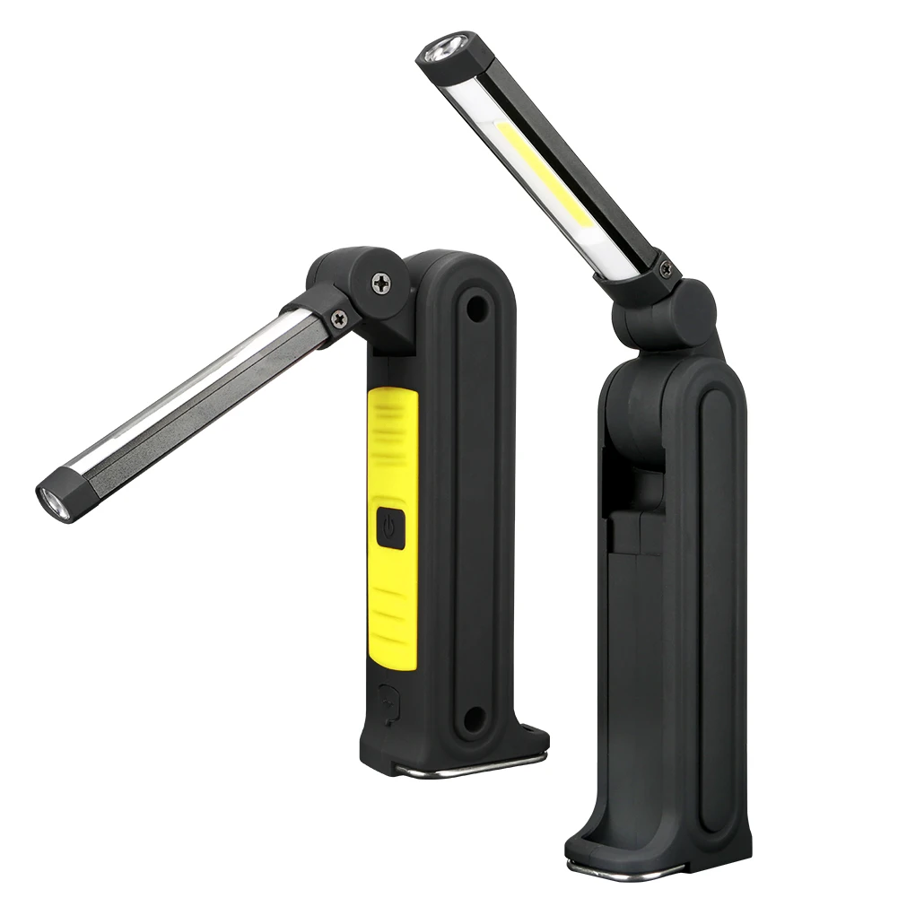 Цвет: желтый Портативный светильник-вспышка, магнитный COB фонарь, аккумулятор, встроенный USB Перезаряжаемый светодиодный светильник для ремонта автомобиля, осмотра, кемпинга - Испускаемый цвет: Цвет: желтый