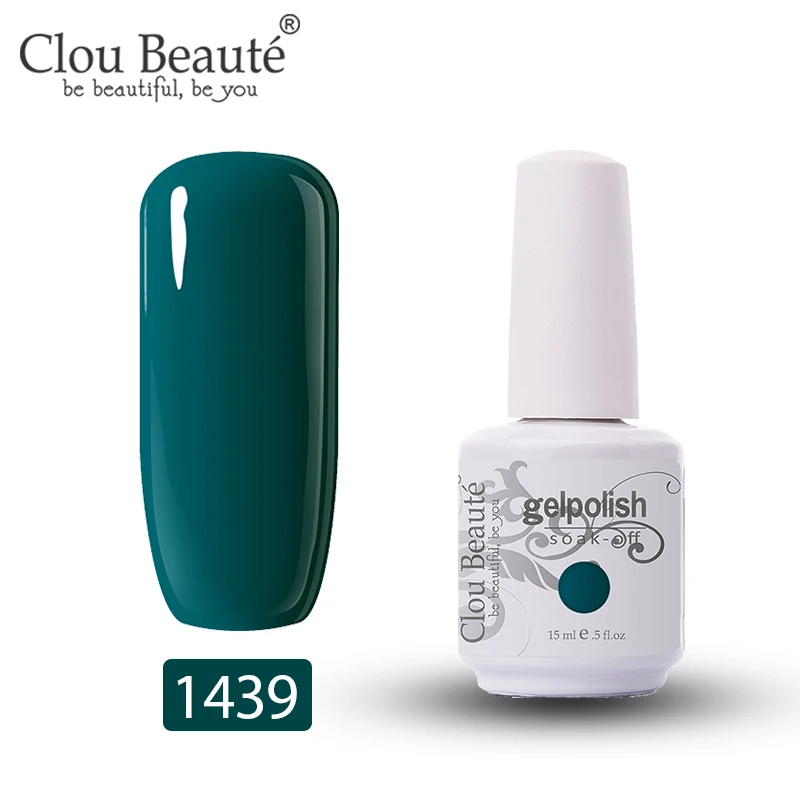 Clou Beaute 15 мл Гель-лак для ногтей УФ 179 цветов Varnich чистый цвет ногтей Блеск Топ УФ светодиодный гель Дизайн ногтей маникюрный лак гибридный - Цвет: 1439