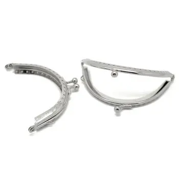 

5PCs Silver Tone Purse Bag Metal Arch Frame Kiss Clasp Lock 9x6.3cm