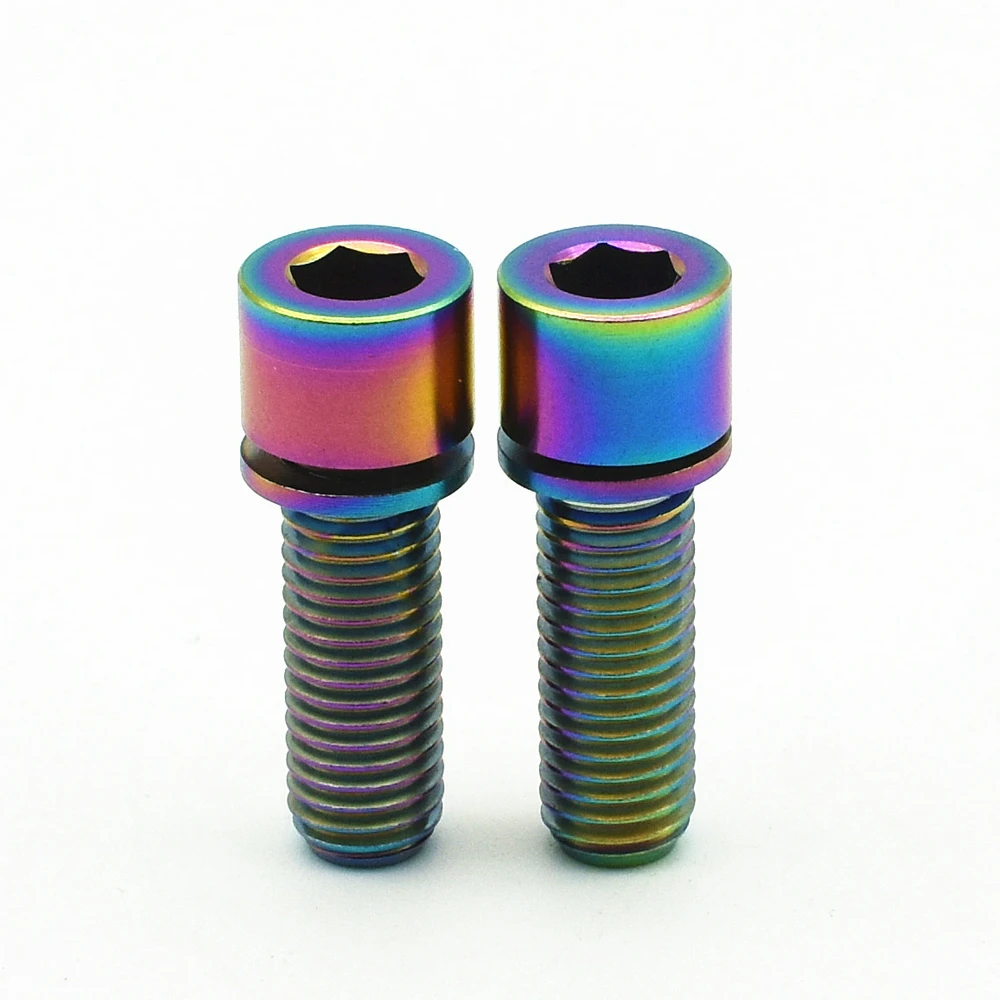 M7X20mm Titanium screw of the  birdy  bike  with capitive gasket Rainbow color   (2)