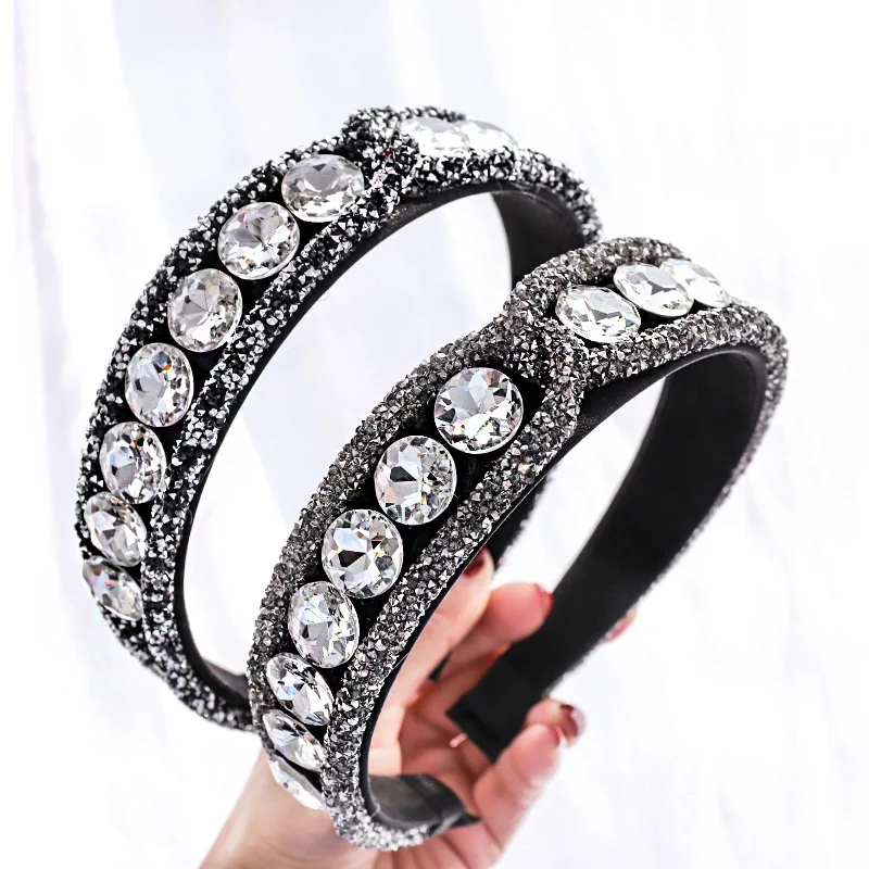 

2021 с цельными круглыми кристаллами обруч со стразами для женщин; Повязка на голову к требованиям заказчика; Сверкающие; С подкладкой с украшением в виде кристаллов, резинки для волос, вечерние аксессуары для волос