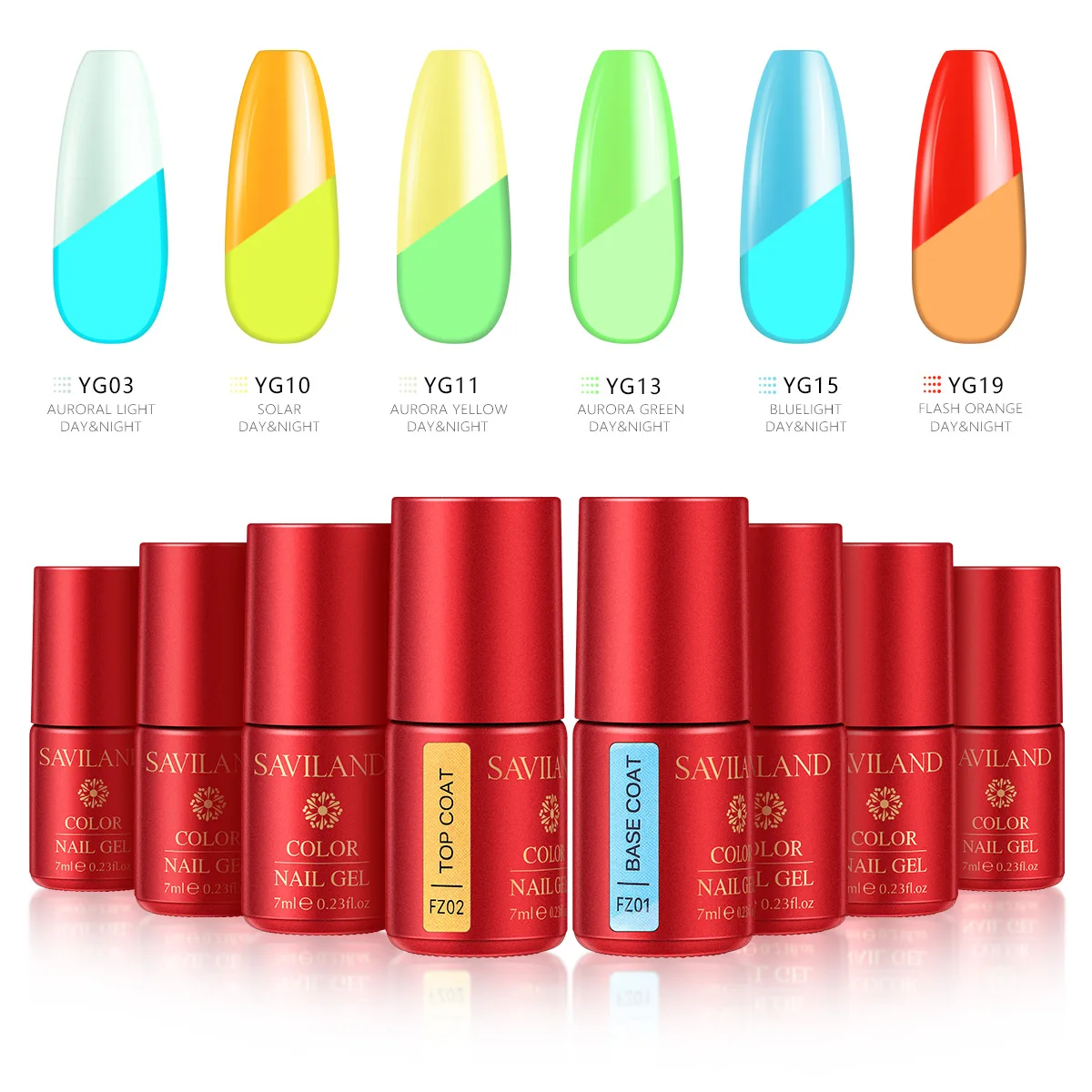 

Saviland Glow In The Dark Nails Art Gel Luminous Neon Gel Nail Polish 19 Colors Summer Series Fluorescent Colors UV Gel Varnish
