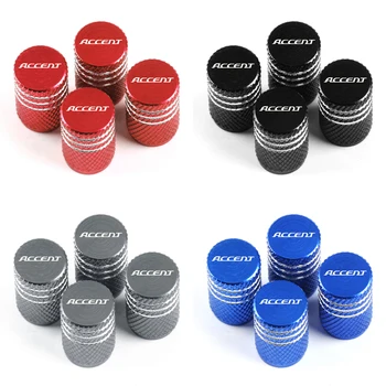 

4Pcs/Set Tire Stem Valve Caps Aluminum Car Dustproof Caps Tire Wheel Stem Air Valve Caps for hyundai ACCENT ELANTRA TUCSON IX20