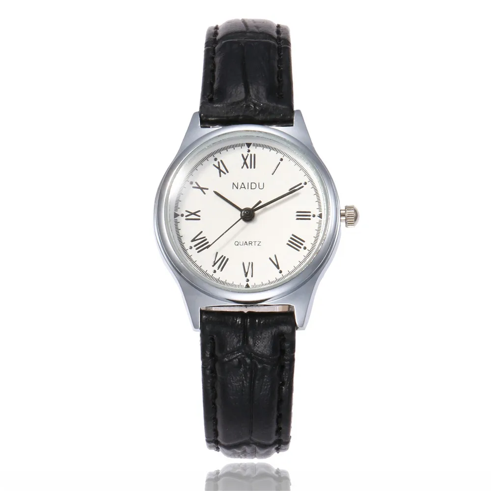 

Korean-style Fashion Simple Roman Numerals Silver Case Small Dial Artistic Student Leather Belt Quartz Watch