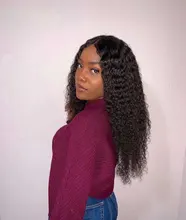 Transparent Lace Wig Human-Hair-Wigs T-Part Deep-Wave-Frontal Curly Wavy Brazilian And
