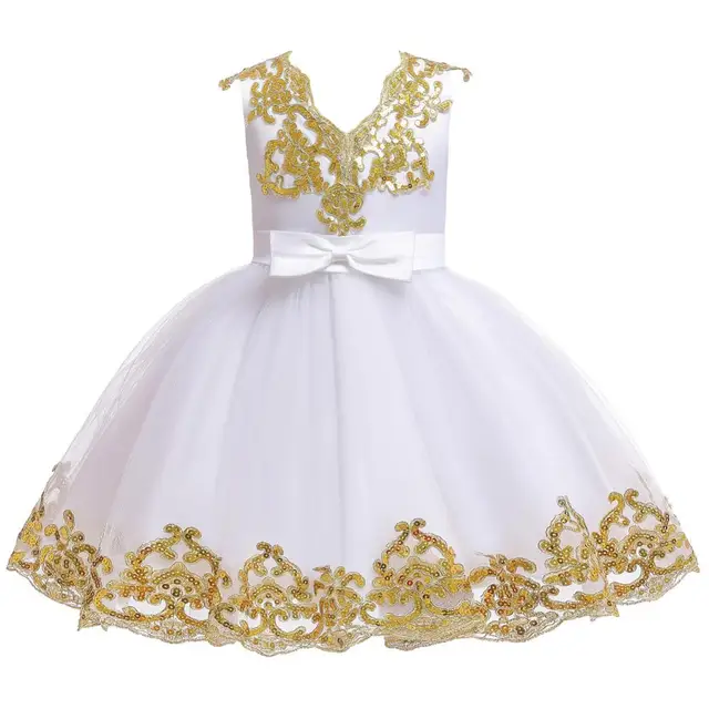 Flower Infant Baby Dress Elegant Baptism Dresses for Girls Birthday