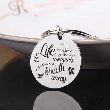 

FLYANGEL New Fashion Keychain Inspire Self-confidence Key Holder Gifts For Own Jewelry Gift stainless steel Stimulate Keyring