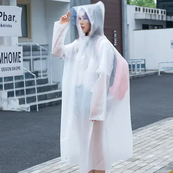 

Raincoats Long Transparent Men Women Hooded Jacket Rainproof Raincoat Outbreak protection Rain Coat practical Convenience