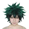 Deku-pelucas de pelo sintético para Cosplay de Anime, color verde oscuro, para My Boku no Hero Academia Midoriya Izuku, peluca de disfraz + gorro de peluca ► Foto 1/2