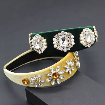 

Individual luxury rhinestone dance headband New European and American Baroque fashion luxury rhinestone flower headband 797